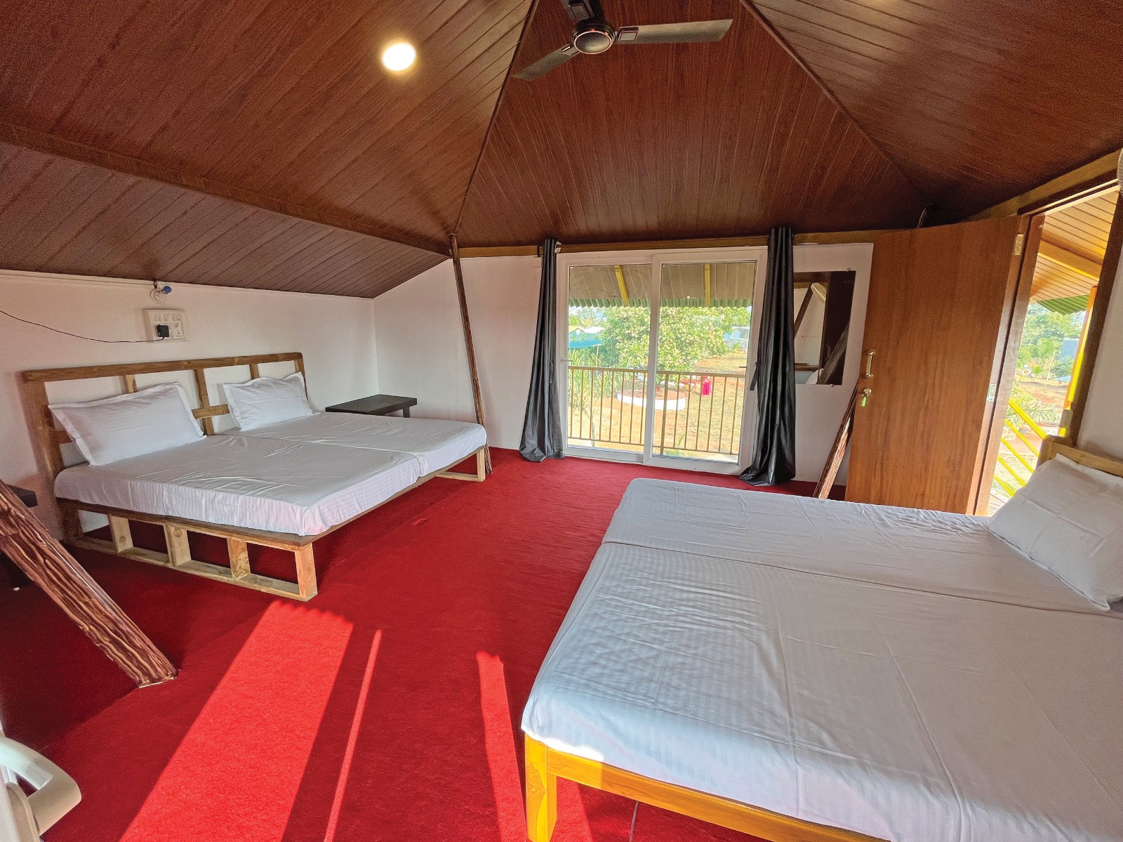 Interior of prefab accommodation at Mitraay Resort